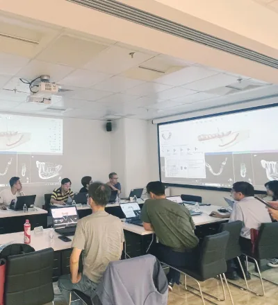 Teaching session for a 3Shape implant guide design course