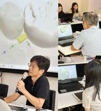 Instructor sharing techniques in a customized abutment design course